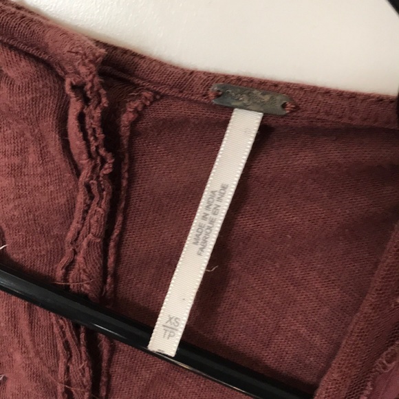 Free People Maroon Mesh Detailing Tank - Picture 5 of 7